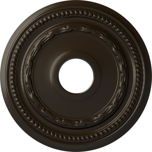 Ekena Millwork Federal Ceiling Medallion (Fits Canopies up to 8 1/2"), 15 3/8"OD x 3 5/8"ID x 1"P, Stone Hearth CM15FESHF - main